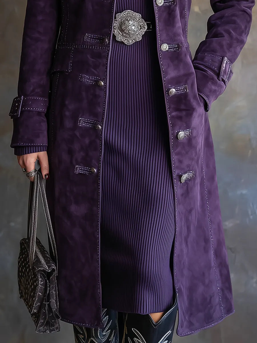 Vintage Coat in suede, Designer Aesthetic