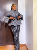 Printed Long Sleeves High-Neck Maxi Dresses