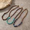 Women's Bohemian Coconut Shell Natural Stone String Necklace