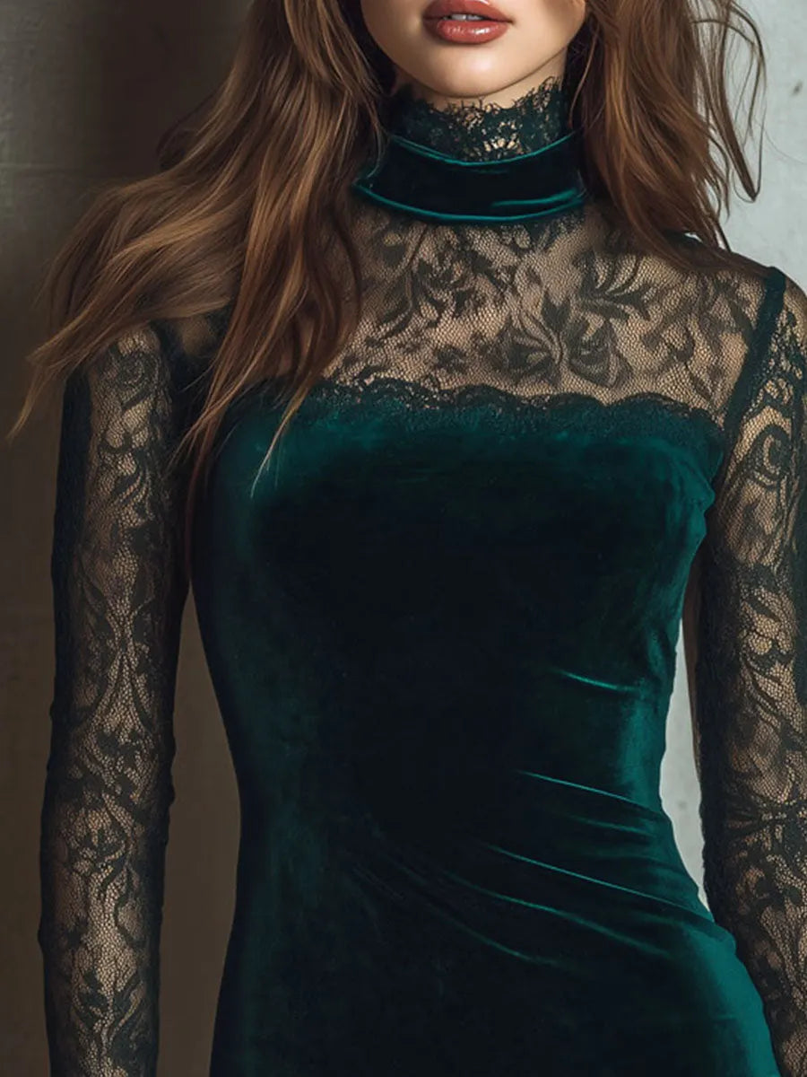 Mini Dress with velvet – Designer Aesthetic