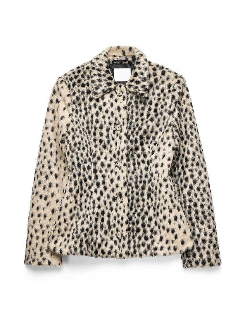 Printed Faux Fur Jacket