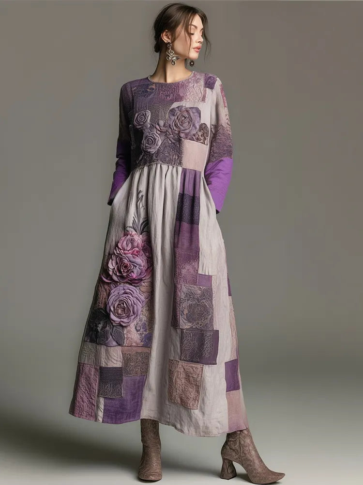 Vintage Maxi Dress in linen, Premium Look