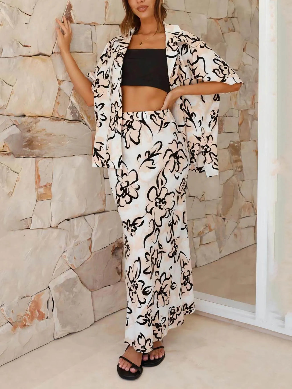 Botanical Floral Print Casual Co-ord Set