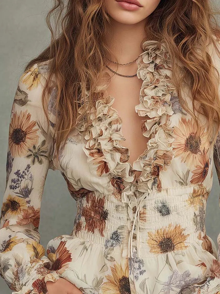 Vintage Blouse in chiffon, Designer Aesthetic