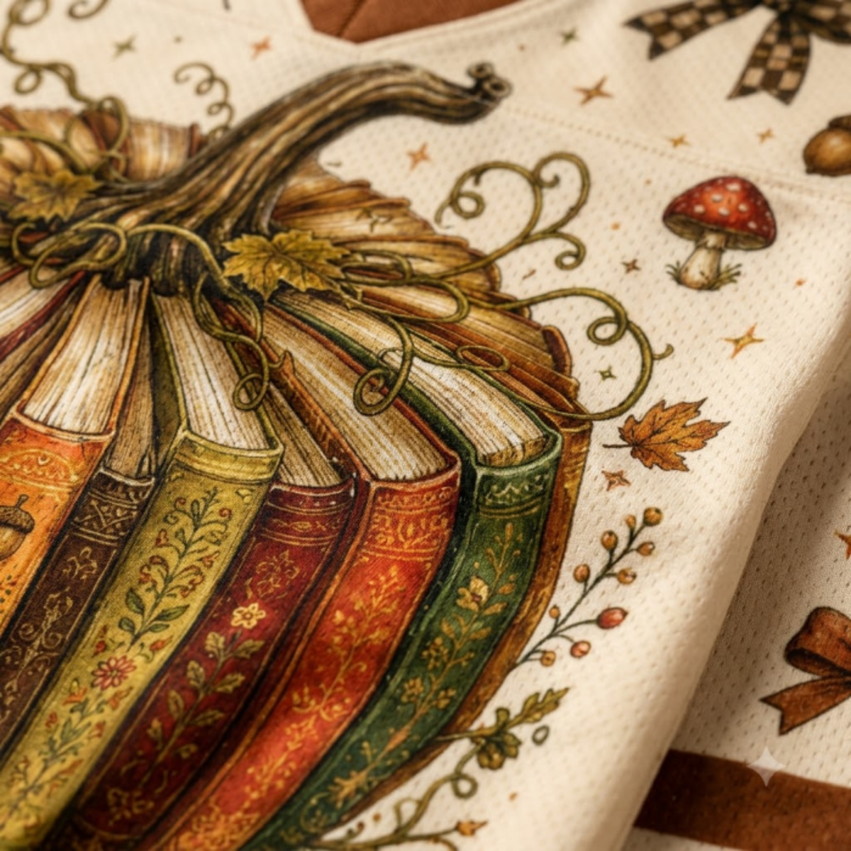 Chaotic Club Vintage Pumpkin Book Stack Long Sleeve Jersey