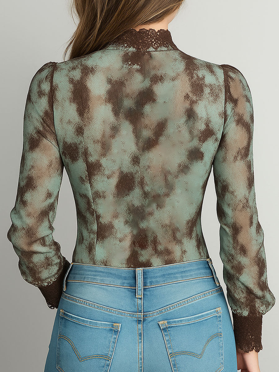 Vintage Shirt in lace, Designer Aesthetic