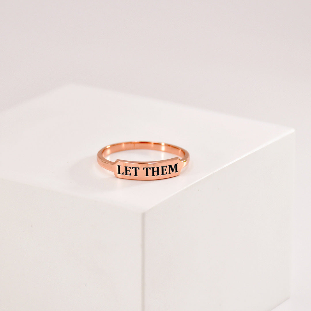 Let Them Dainty Bar Ring