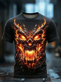 Men's Halloween Print Crew Neck Short Sleeve T-shirt