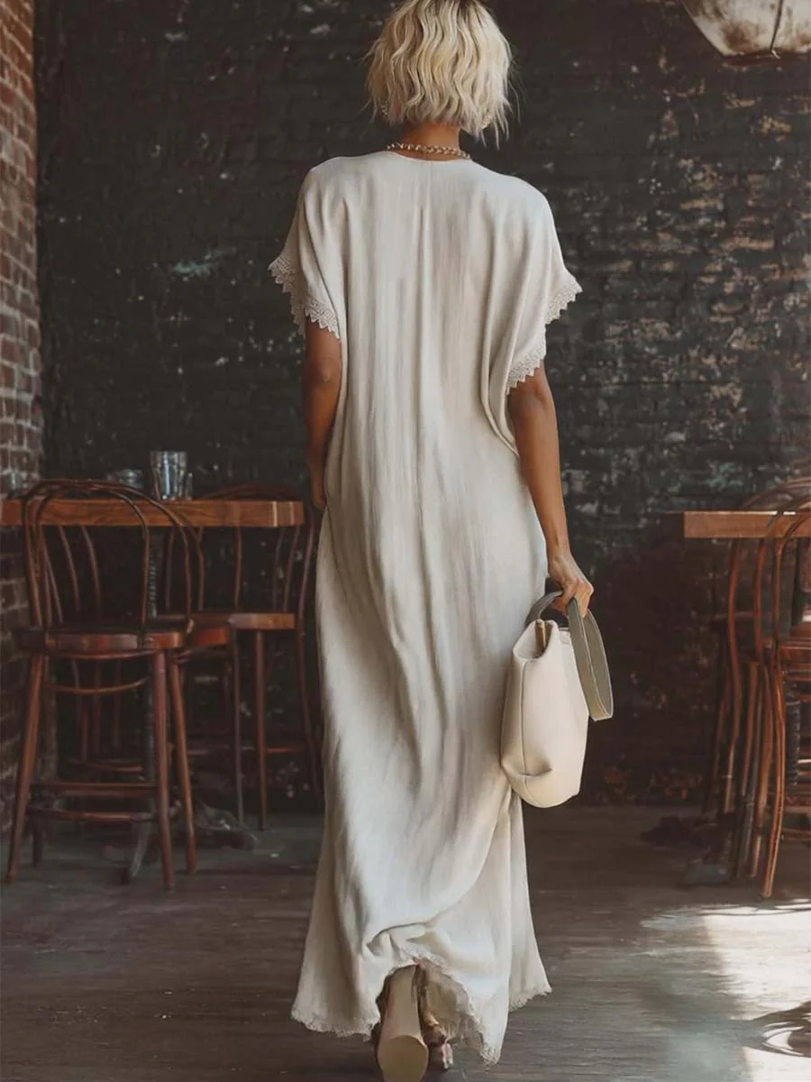 Elegant Maxi Dress in linen, Best Value
