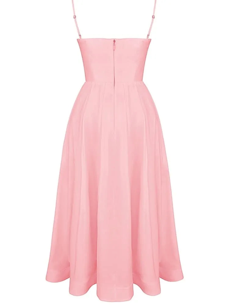 Rose Pink Cotton Corset Sundress