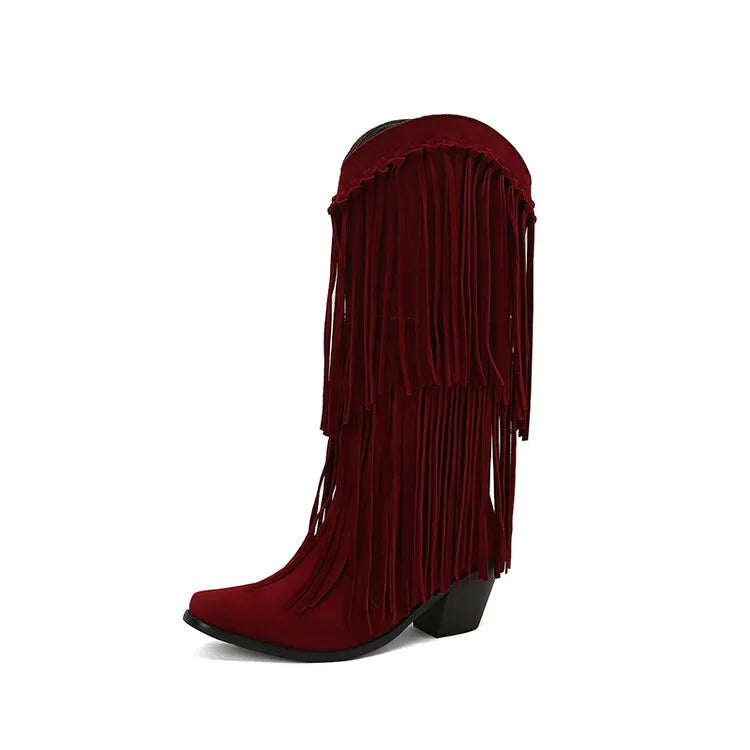 Women's Vintage Tassel Western Boots