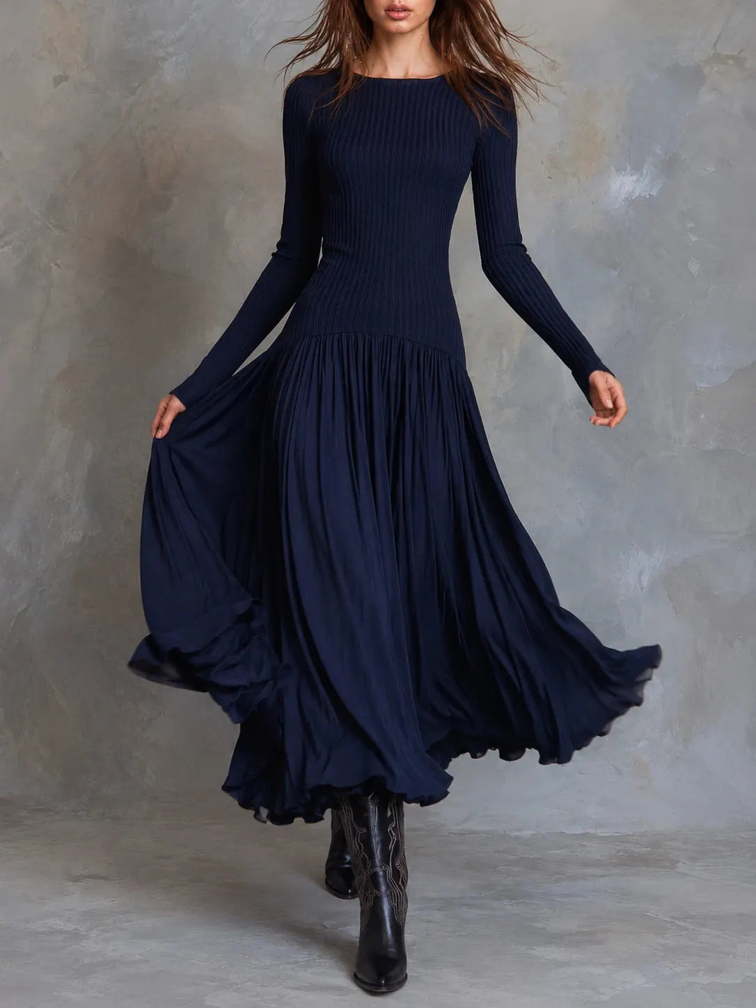 Midi Dress with chiffon – Premium Look