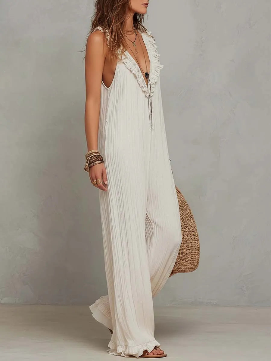 Bohemian Jumpsuit in chiffon, Designer Aesthetic