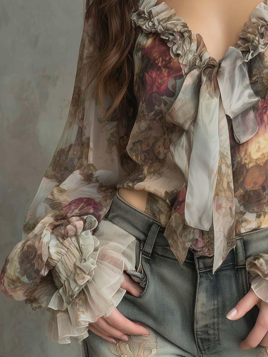Boho Blouse in chiffon, Affordable Luxury