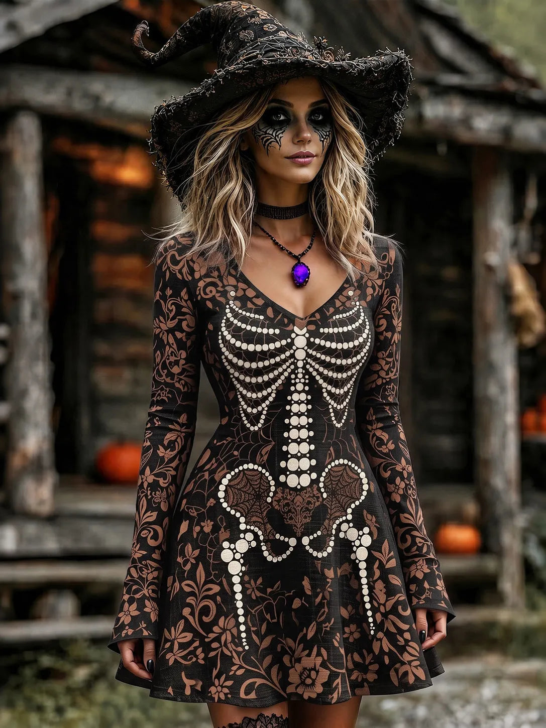 Spooky-Cute Midi Dress – Halloween Favorite