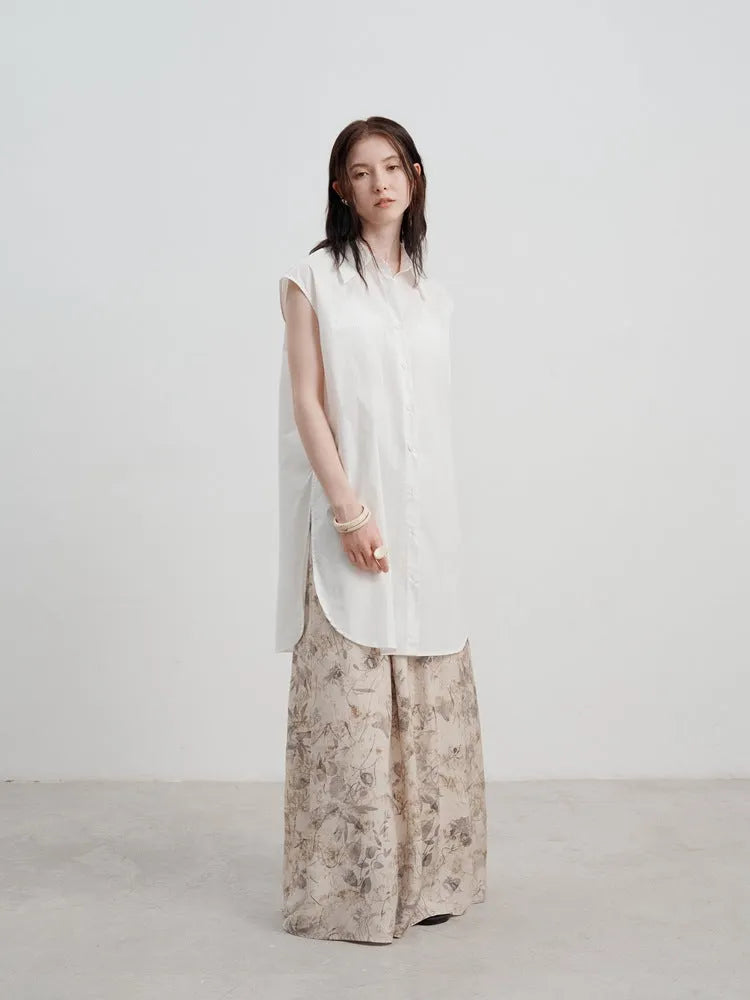 Chic Long Sleeveless Shirt