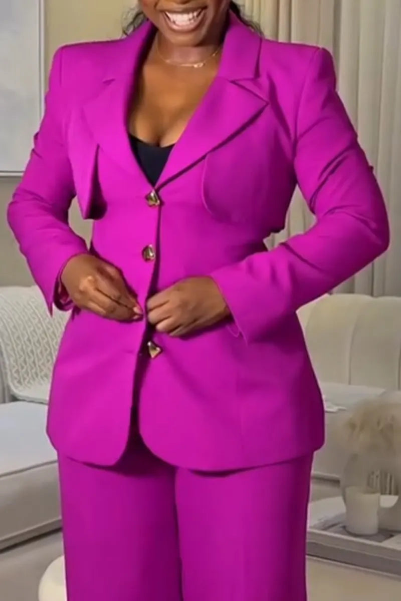 Women Collar Jacket + Pants Temperament Commuting Suit