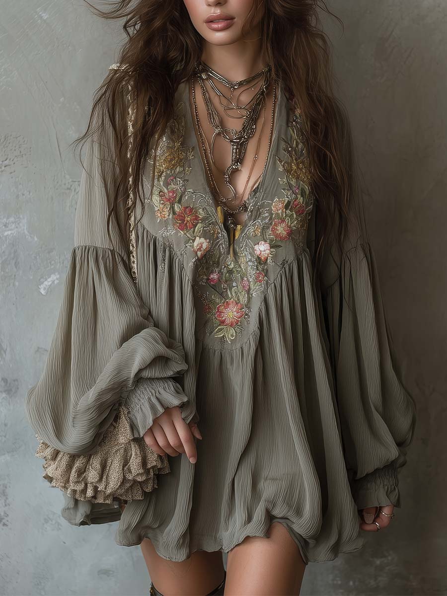Bohemian Mini Dress in premium, Affordable Luxury