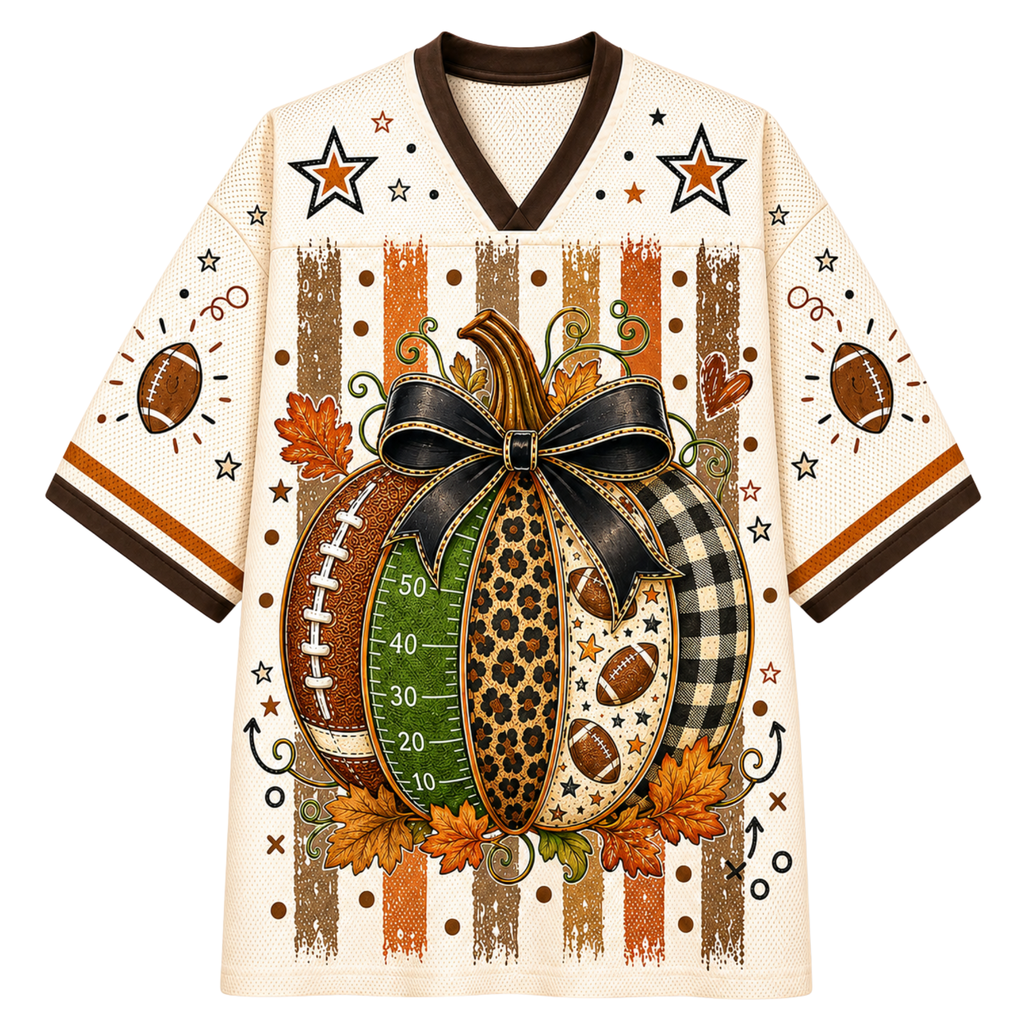 Chaotic Club Fall Football Pumpkin Game Day Mesh Jersey