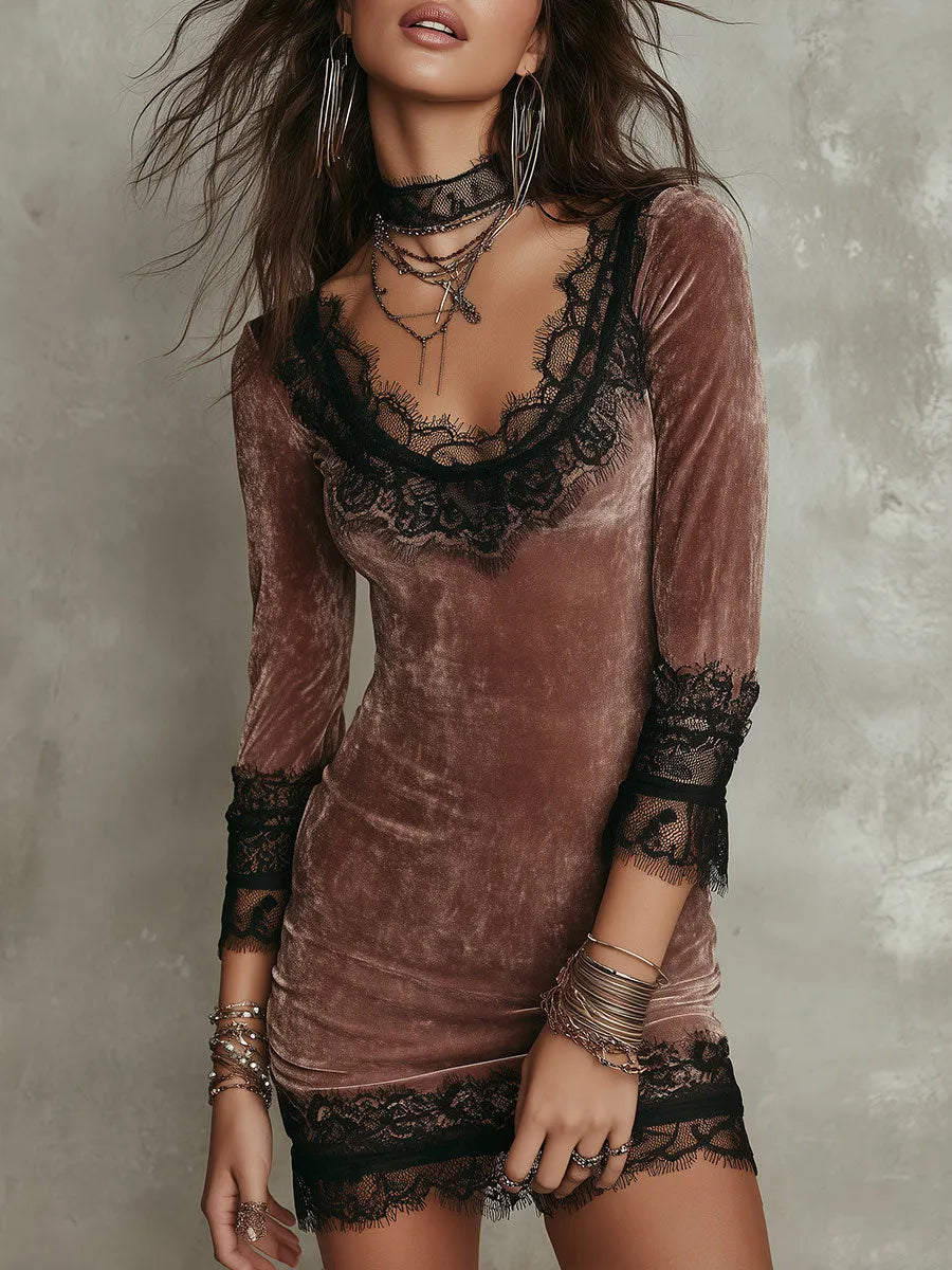 Vintage Mini Dress in velvet, Affordable Luxury