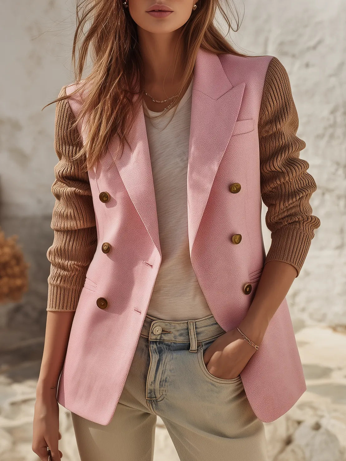 Retro-chic Color-blocked Blazer