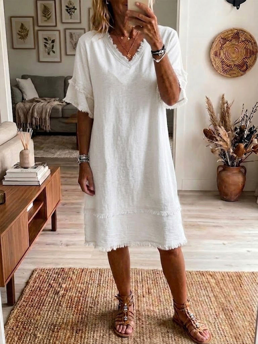 Chic Dress in linen, Affordable Luxury