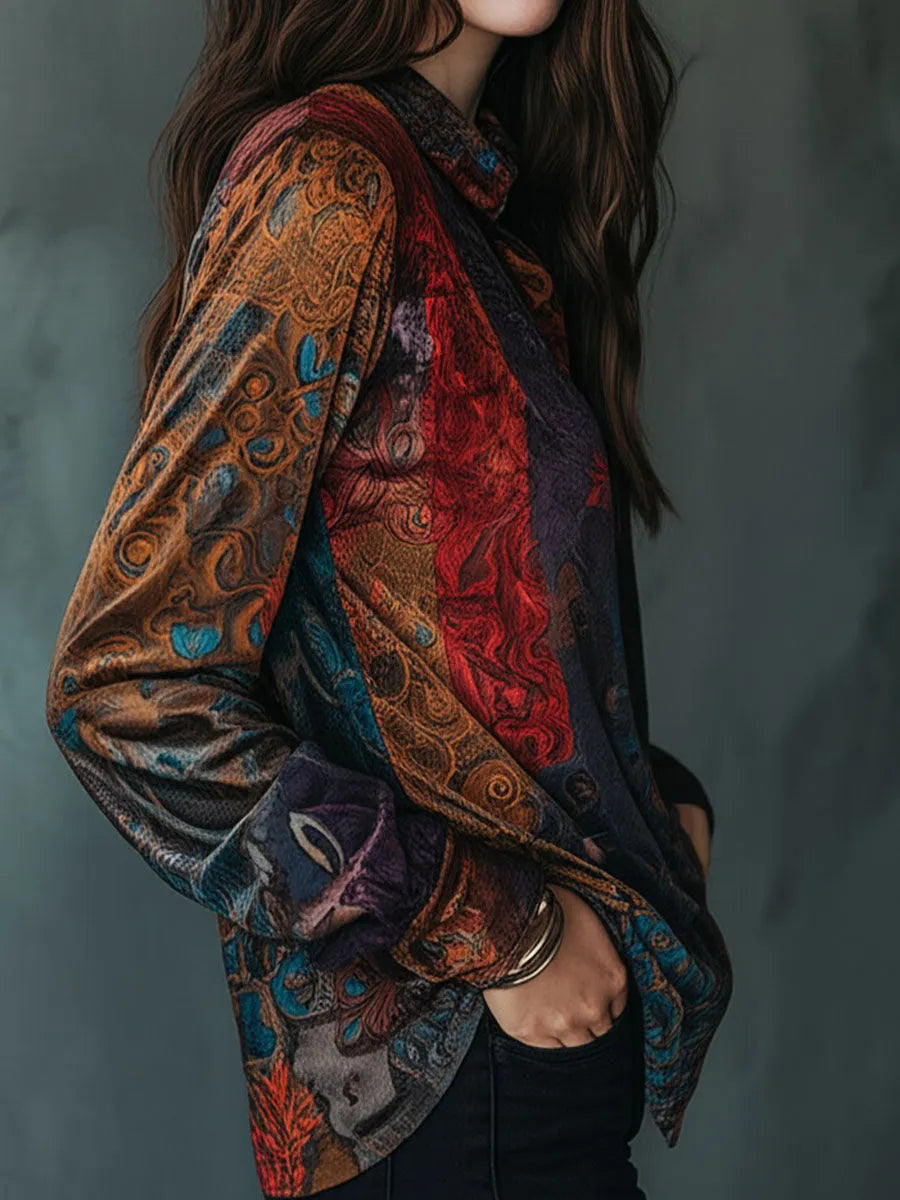 Boho Shirt in velvet, Affordable Luxury