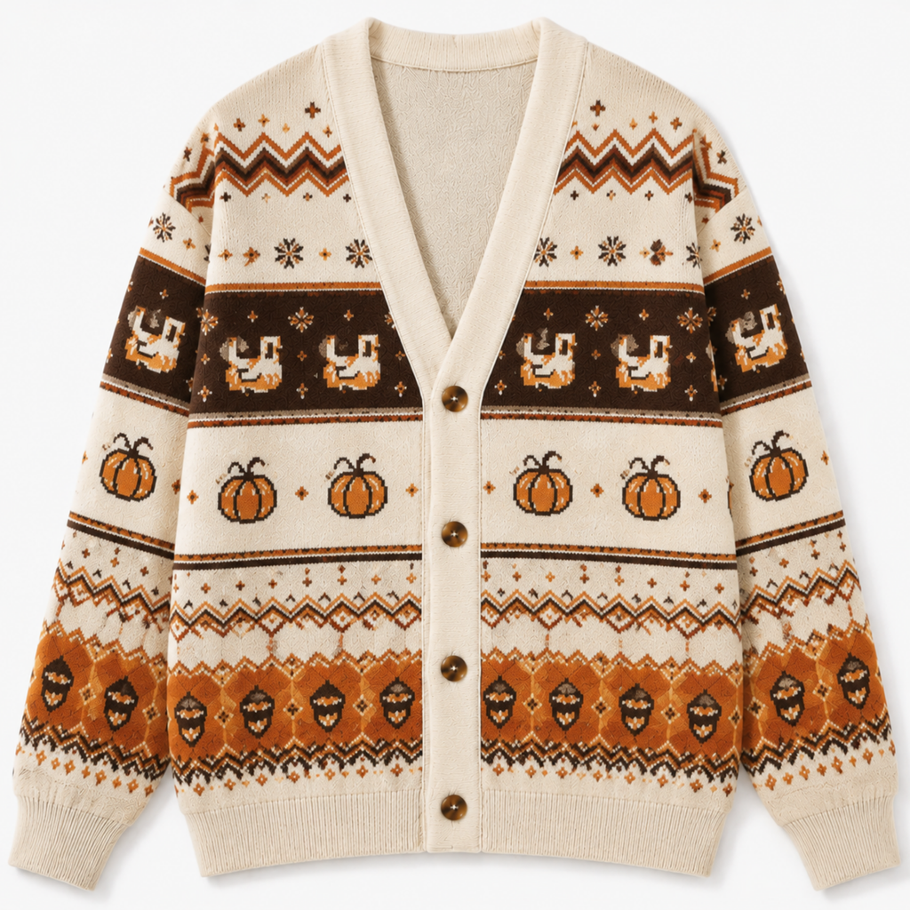 Chaotic Club Pumpkin Patch Chicken Cardigan