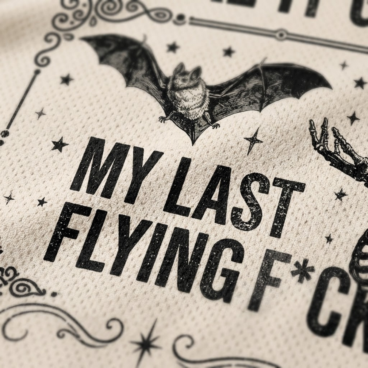 Chaotic Club Custom Skeleton Flying Bat Vintage Gothic Mesh Jersey