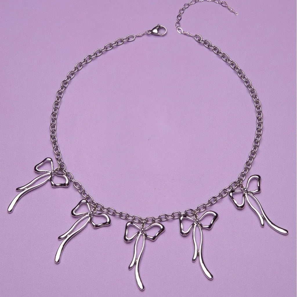 Bow Shape Geometric Necklace