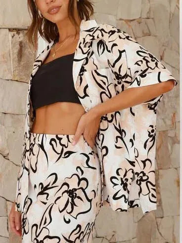 Botanical Floral Print Casual Co-ord Set