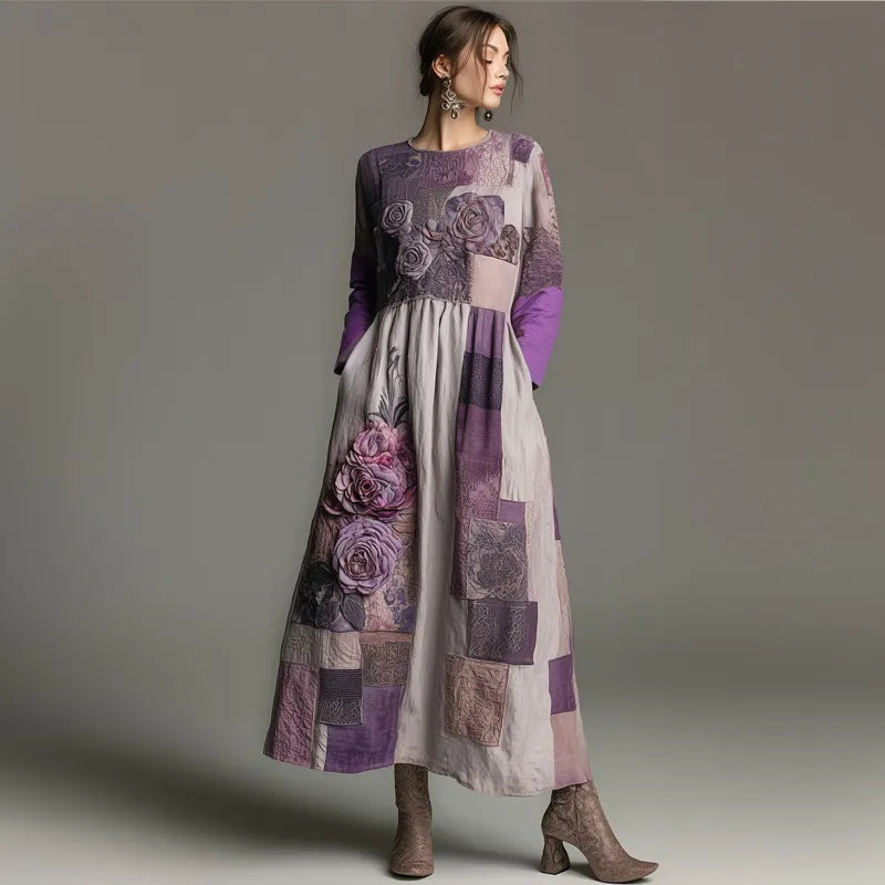 Vintage Maxi Dress in linen, Premium Look
