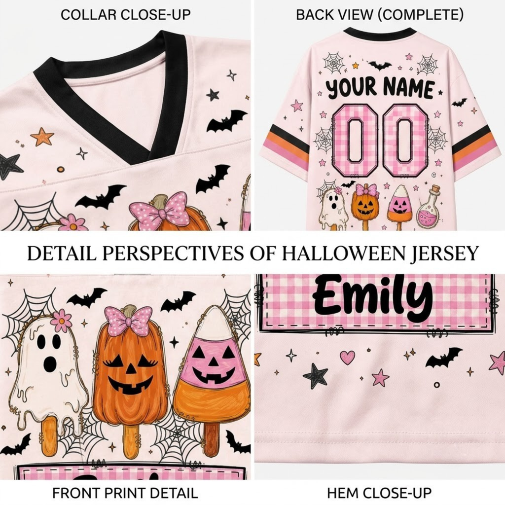 Chaotic Club Halloween Spooky Popsicles Gingham Plaid Mesh Jersey