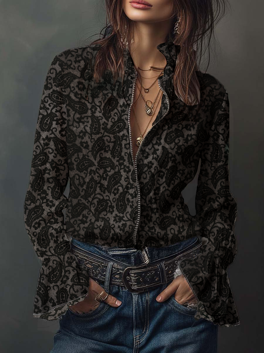 Blouse with soft knit – Premium Look
