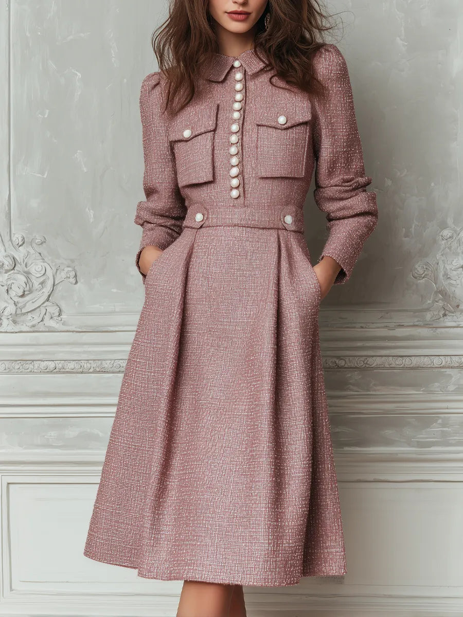 Vintage Midi Dress in premium, Designer Aesthetic