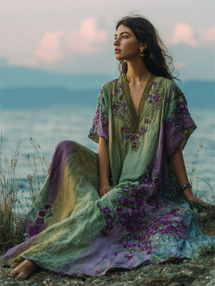 Boho Maxi Dress in linen, Affordable Luxury
