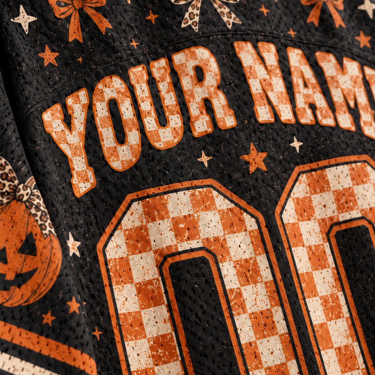 Chaotic Club Pumpkin Season Checkered Fall Mesh Jersey
