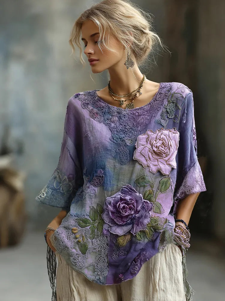 Bohemian Shirt in linen, Designer Aesthetic