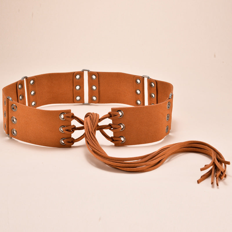 Knotted Belt With Long Tassels