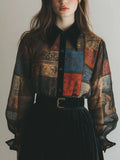 Retro Blouse in chiffon, Smart Price