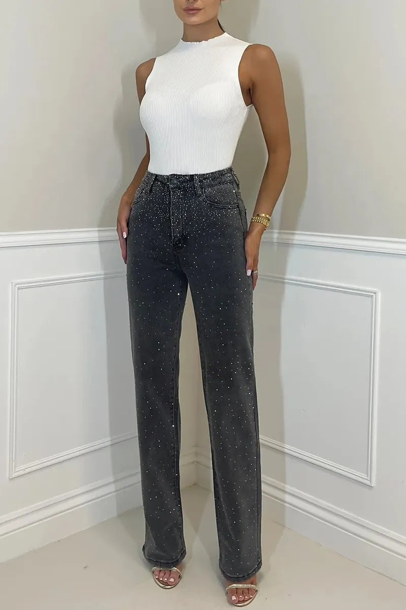 Women's Elegant Starry Sky Hot Diamond Jeans