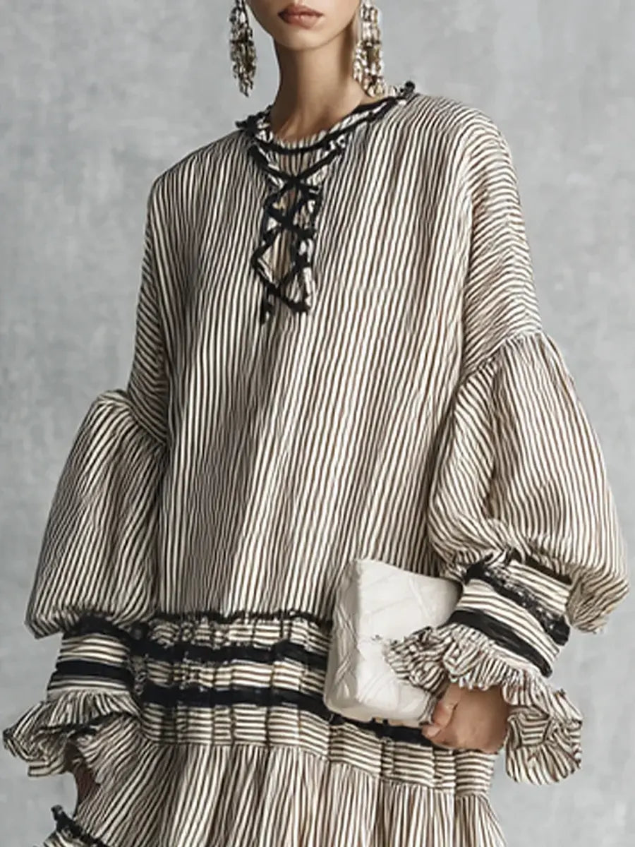 Chic Maxi Dress in cotton, Designer Aesthetic