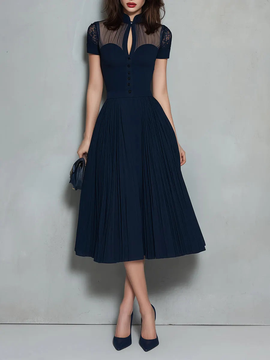 Midi Dress with pleated – Premium Look
