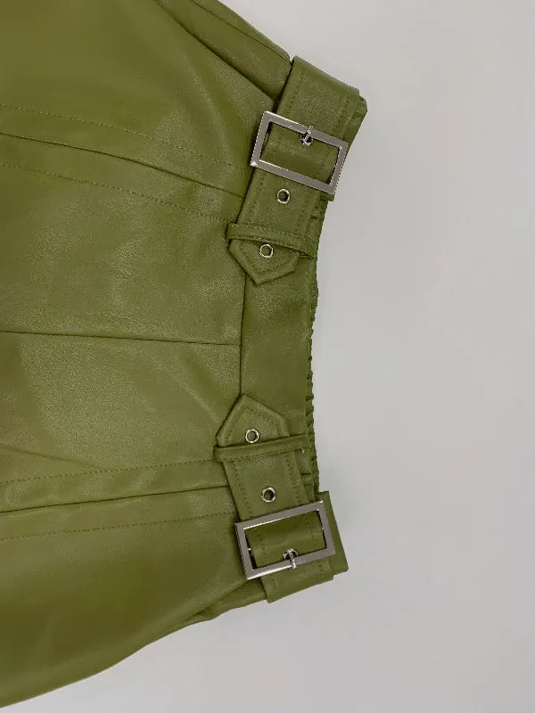 High Waisted Loose Pleated Pockets Split-Joint Pants Trousers