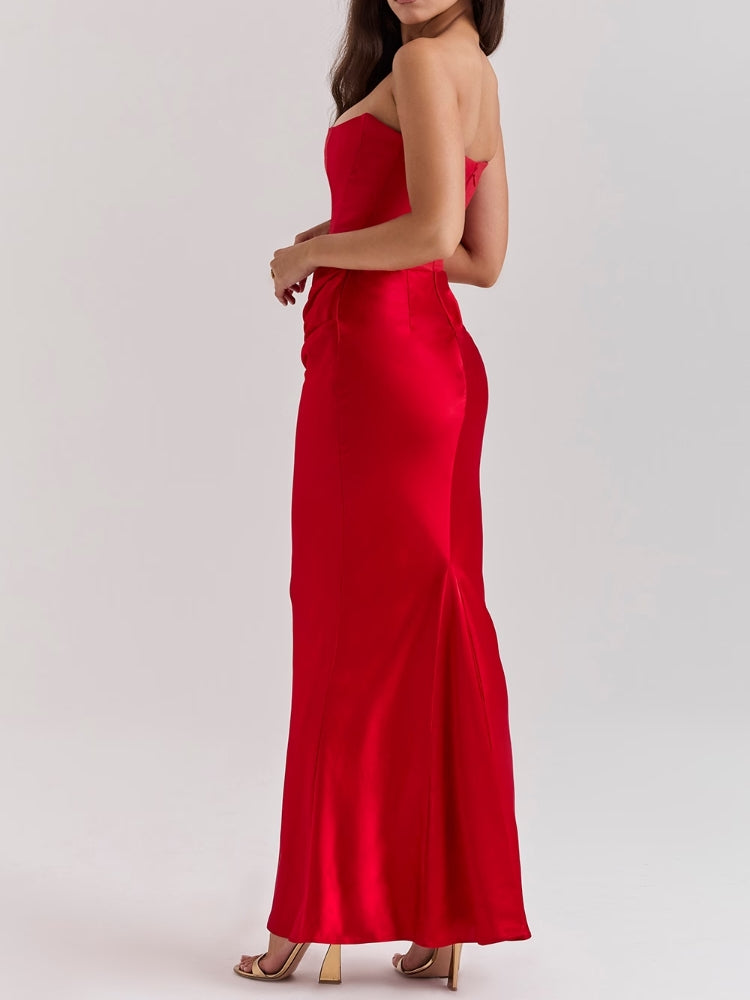 Scarlet Strapless Corset Maxi Dress