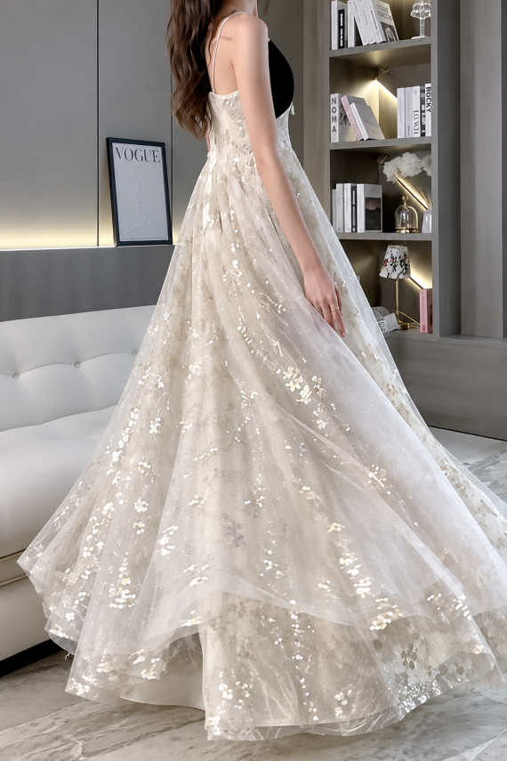 champagne-tulle-gown-black-velvet-bodice-sequin-maxi-with-bow