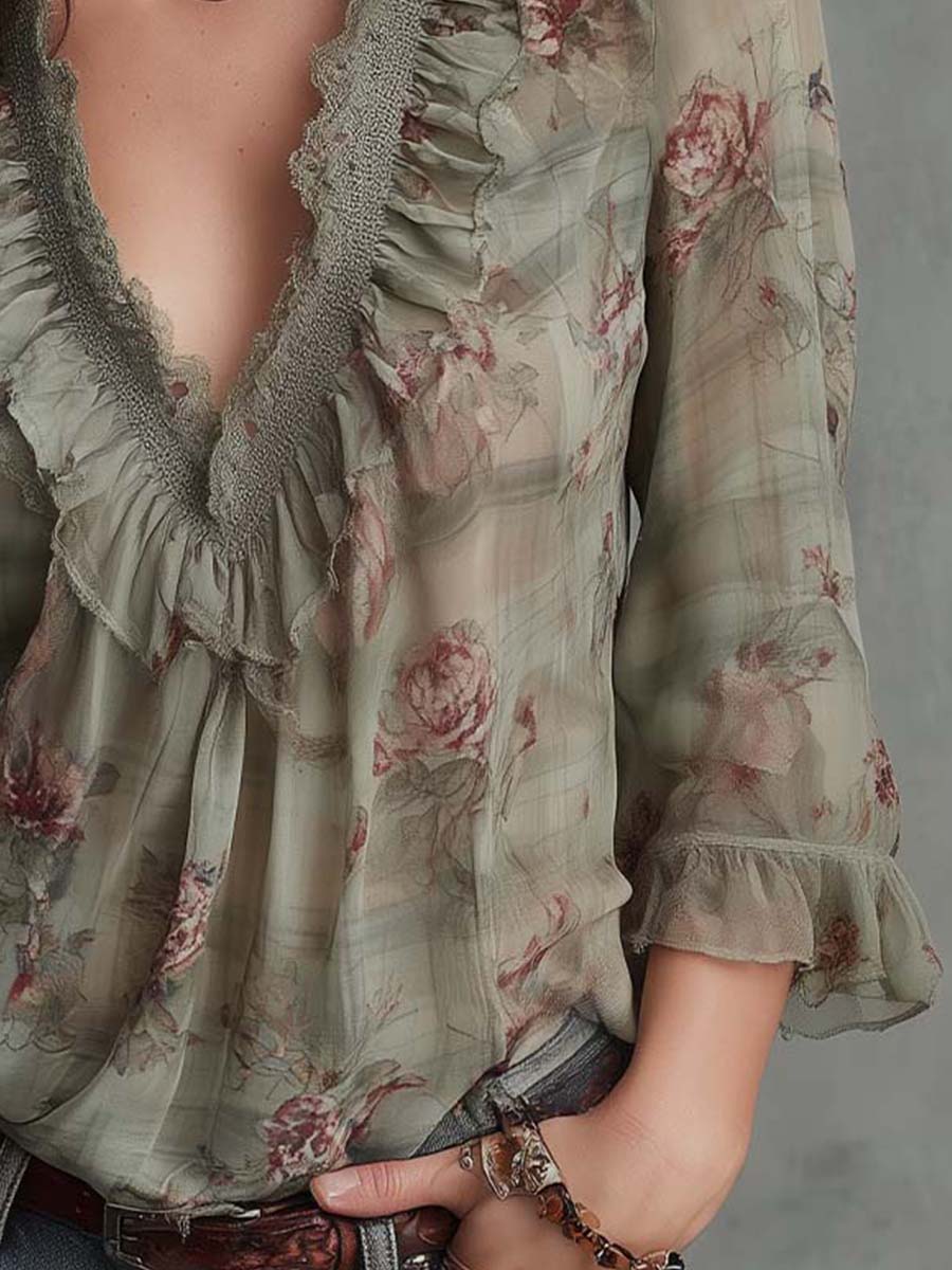 Vintage Blouse in chiffon, Best Value