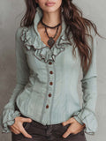 Retro Blouse in soft, Designer Aesthetic