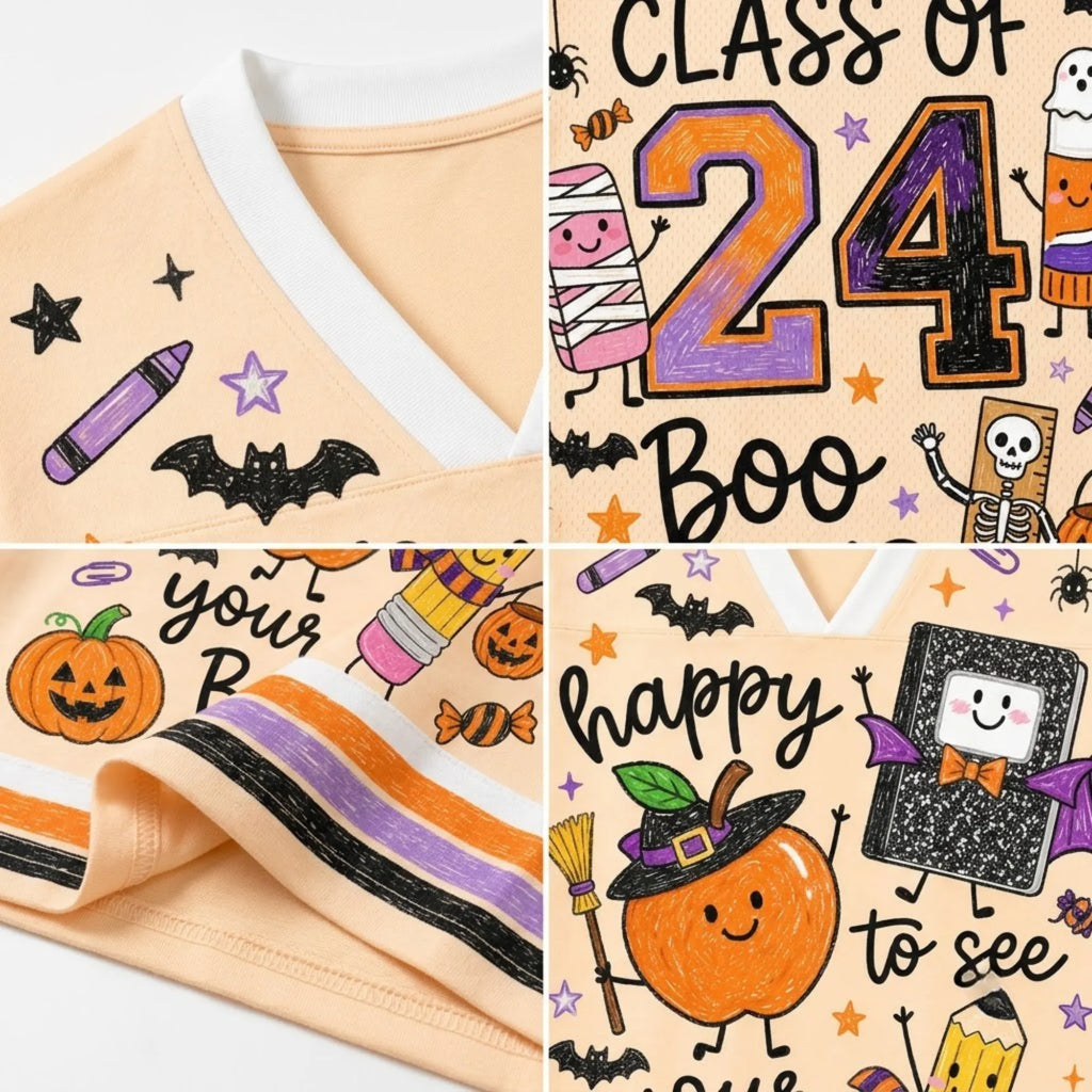 Chaotic Club Classroom Doodle Halloween Mesh Jersey