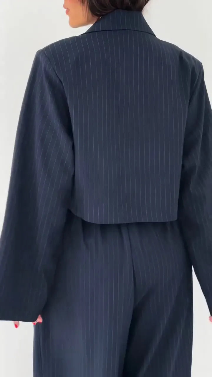 Women Strapless Jumpsuit+ Jacket Style Commuting Set